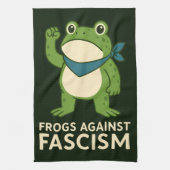 Frogs Against Fascism Portland Frog Protest キッチンタオル (縦)