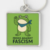 Frogs Against Fascism Portland Frog Protest キーホルダー (正面)