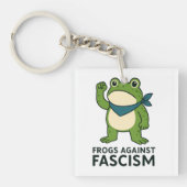 Frogs Against Fascism Portland Frog Protest キーホルダー (正面)