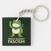 Frogs Against Fascism Portland Frog Protest キーホルダー (裏面)