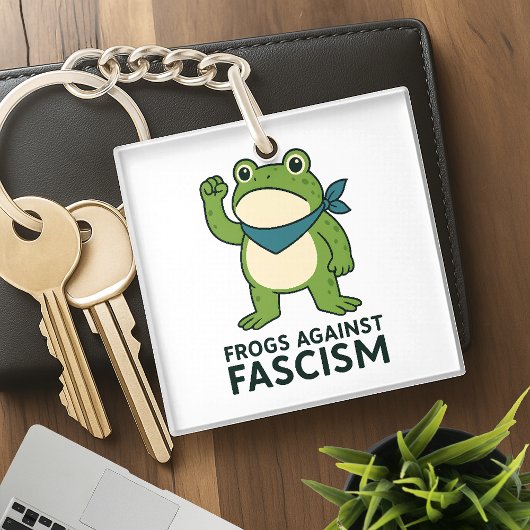 Frogs Against Fascism Portland Frog Protest キーホルダー