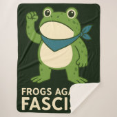Frogs Against Fascism Portland Frog Protest シェルパブランケット (正面)