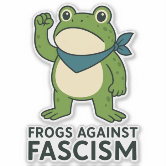 Frogs Against Fascism Portland Frog Protest シール (正面)