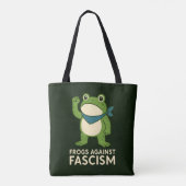 Frogs Against Fascism Portland Frog Protest トートバッグ (裏面)