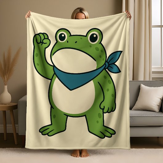 Frogs Against Fascism Portland Frog Protest フリースブランケット