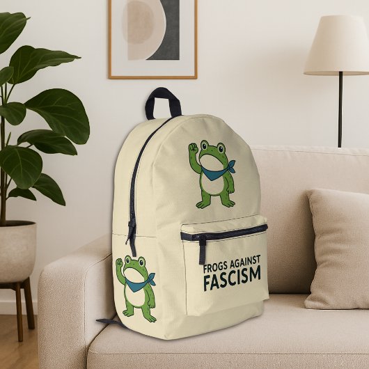 Frogs Against Fascism Portland Frog Protest プリントバックパック
