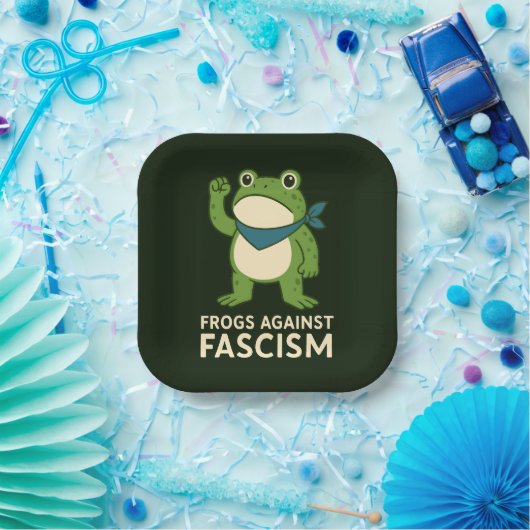 Frogs Against Fascism Portland Frog Protest ペーパープレート (パーティー)