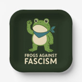 Frogs Against Fascism Portland Frog Protest ペーパープレート (正面)