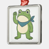 Frogs Against Fascism Portland Frog Protest メタルオーナメント (左)