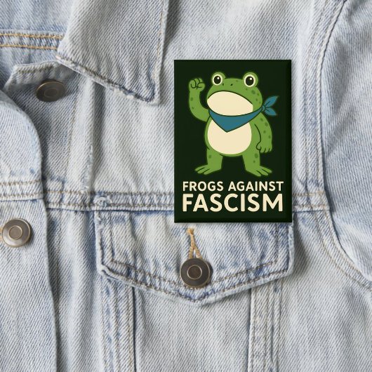 Frogs Against Fascism Portland Frog Protest 缶バッジ