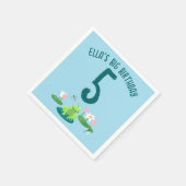 Frogs and Lily Pads Cute Birthday Kids CUSTOM スタンダードカクテルナプキン (角)