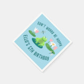 Frogs and Lily Pads Cute Birthday Kids CUSTOM スタンダードカクテルナプキン (角)