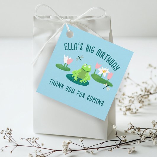 Frogs and Lily Pads Cute Birthday Kids GIFT  フェイバータグ