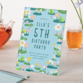 Frogs and Lily Pads Cute Birthday Party  台座サイン (インサイチュ)
