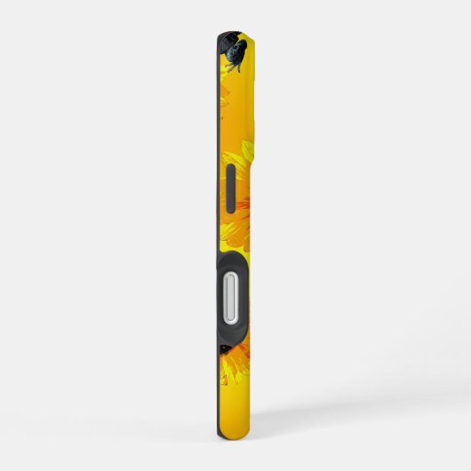 "Frogs and Sunflowers: A Playful Nature Pattern" iPhone 16ケース (右側面)