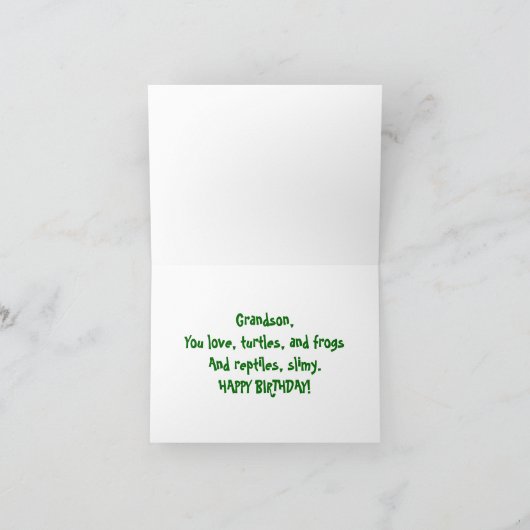 Frogs, Grandson Birthday カード (内部)