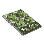 Frogs green and white water lilies pattern  ノートブック (右側)