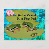 Frogs Liliesパッユーモアのあるド私たちは発表を移動 ポストカード (正面)