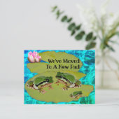 Frogs Liliesパッユーモアのあるド私たちは発表を移動 ポストカード (スタンド正面)