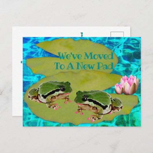 Frogs Liliesパッユーモアのあるド私たちは発表を移動 ポストカード (正面/裏面)