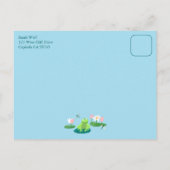 Frogs & Lily Pads CUSTOM BIRTHDAY PARTY Invitation ポストカード (裏面)