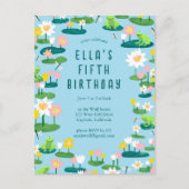 Frogs & Lily Pads CUSTOM BIRTHDAY PARTY Invitation ポストカード (正面)