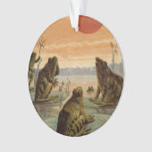 Frogs Lily Pads Moon Illustration オーナメント (正面)