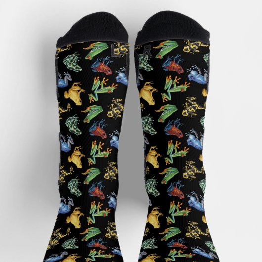 Frogs on black ソックス (上部)