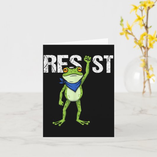 Frogs Resist - Rtland Frog Protest Funny  カード (黄色い花)