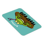 Frogs rule funny green frog cartoon マグネット (右側)