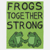 Frogs Together Strong ポートランド・カエル抗議 フリースブランケット (正面)