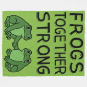 Frogs Together Strong ポートランド・カエル抗議 フリースブランケット (正面(横))