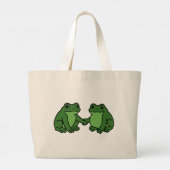 Frogs Together Strong Portland Frogの抗議 ラージトートバッグ (裏面)