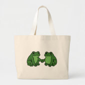 Frogs Together Strong Portland Frogの抗議 ラージトートバッグ (正面)