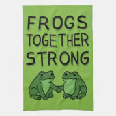 Frogs Together Strong Portland Frog Protest キッチンタオル (縦)