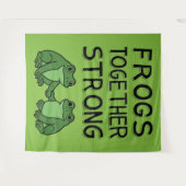 Frogs Together Strong Portland Frog Protest タペストリー (正面(横))