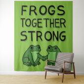 Frogs Together Strong Portland Frog Protest タペストリー (インサイチュ)