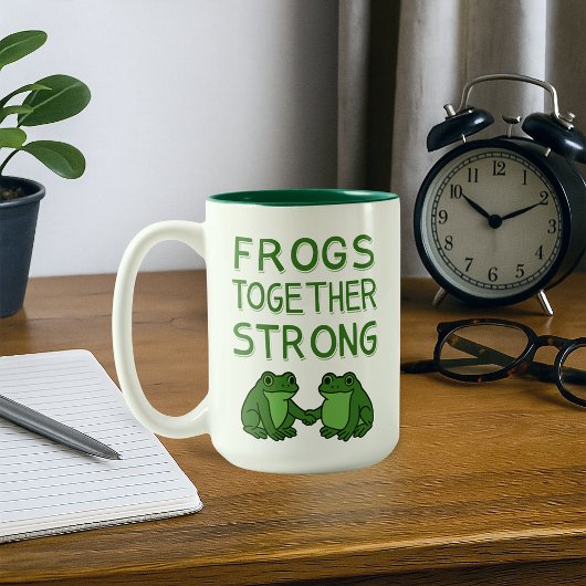 Frogs Together Strong Portland Frog Protest ツートーンマグカップ