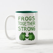 Frogs Together Strong Portland Frog Protest ツートーンマグカップ (左)