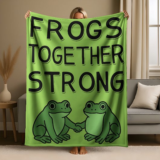 Frogs Together Strong Portland Frog Protest フリースブランケット