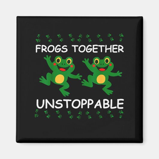 Frogs Together Unstoppable Funny Animal Lovers Des マグネット (正面)