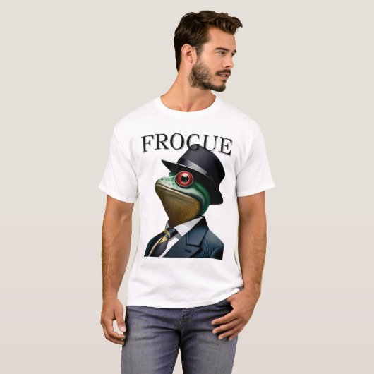 「FROGUE:ファッショナブルなカエルの素晴らしさ!」 Tシャツ (正面フル)