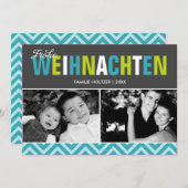 Froheはっきりしたで、カラフルなWeihnachtenの写真 シーズンカード (正面/裏面)