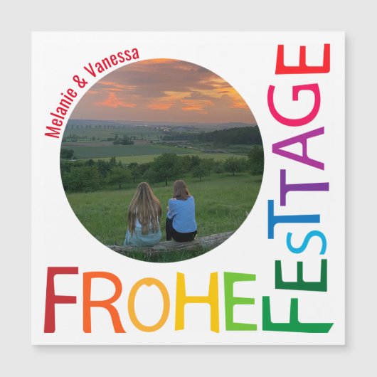 Frohe Festtage Magnetische Foto Karte (正面)