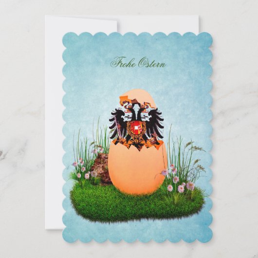 "Frohe Ostern"オーストリア帝国紋章付き外衣 シーズンカード (正面)