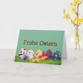 Frohe Ostern カード (黄色い花)