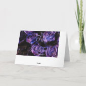 Frohe Ostern、ドイツのイースターパープルバラ花 シーズンカード (裏面)