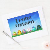 Frohe Ostern、ドイツ語ハッピーイースター 長方形シール (封筒)