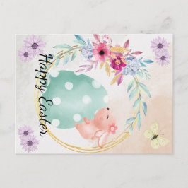 Frohe Ostern- Hase sitzt au einem Ei 案内ポストカード