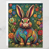 Frohe Ostern - Osterhase in Blumen 2 (正面/裏面)